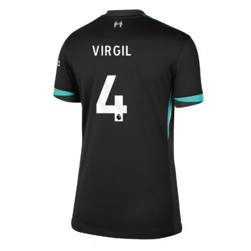 Dres Liverpool Virgil van Dijk #4 Gostujuci za Žensko 2024-25 Kratak Rukav